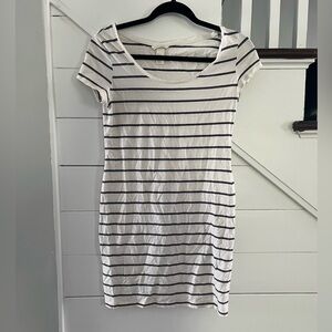 H&M White Stripe Dress (S)